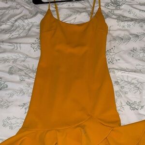 White Fox Boutique Mustard Mini Dress